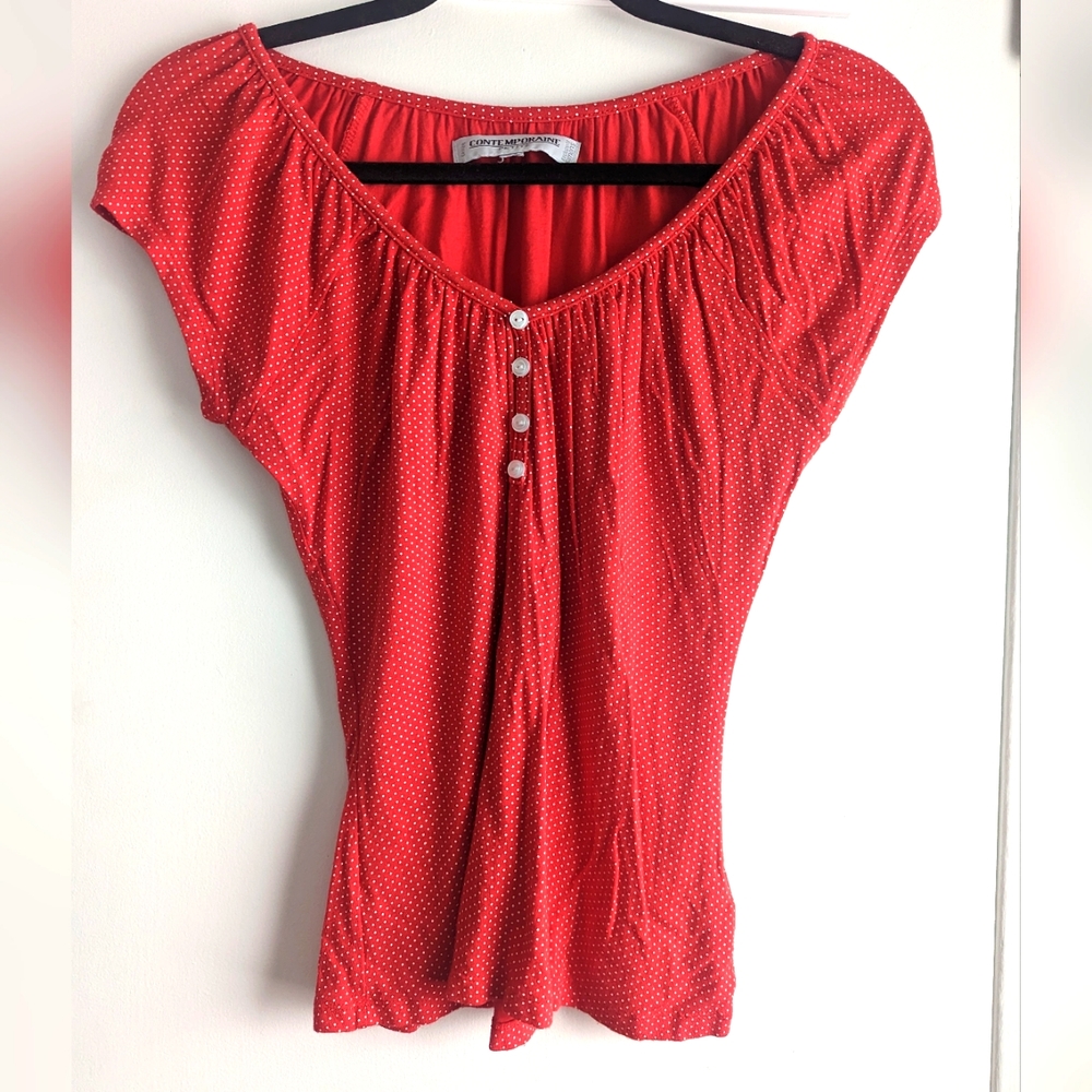 Simon's Contemporaine petite polka dot shirt